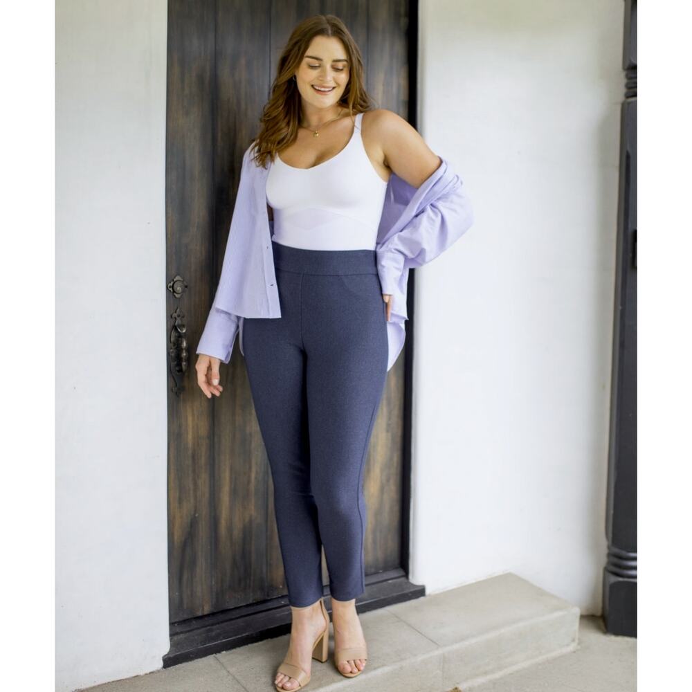 HONEYLOVE EverReady Pant Stormy Blue Twill Ponte Slimming Shaping Tummy Sculpt